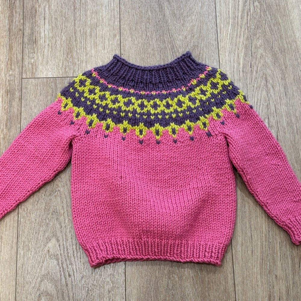 Pink and Purple Girls Knit Sweater
